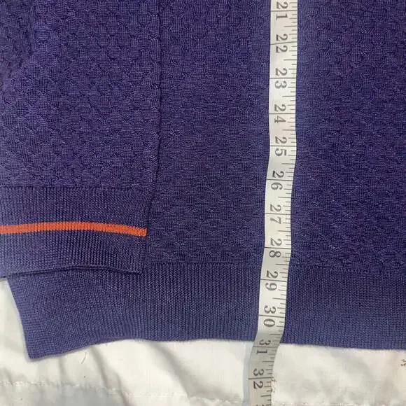 Robert Graham Collectors Textured Wool Crew neck Sweater Mens 2xl Purple Knit - Picture 5 of 12